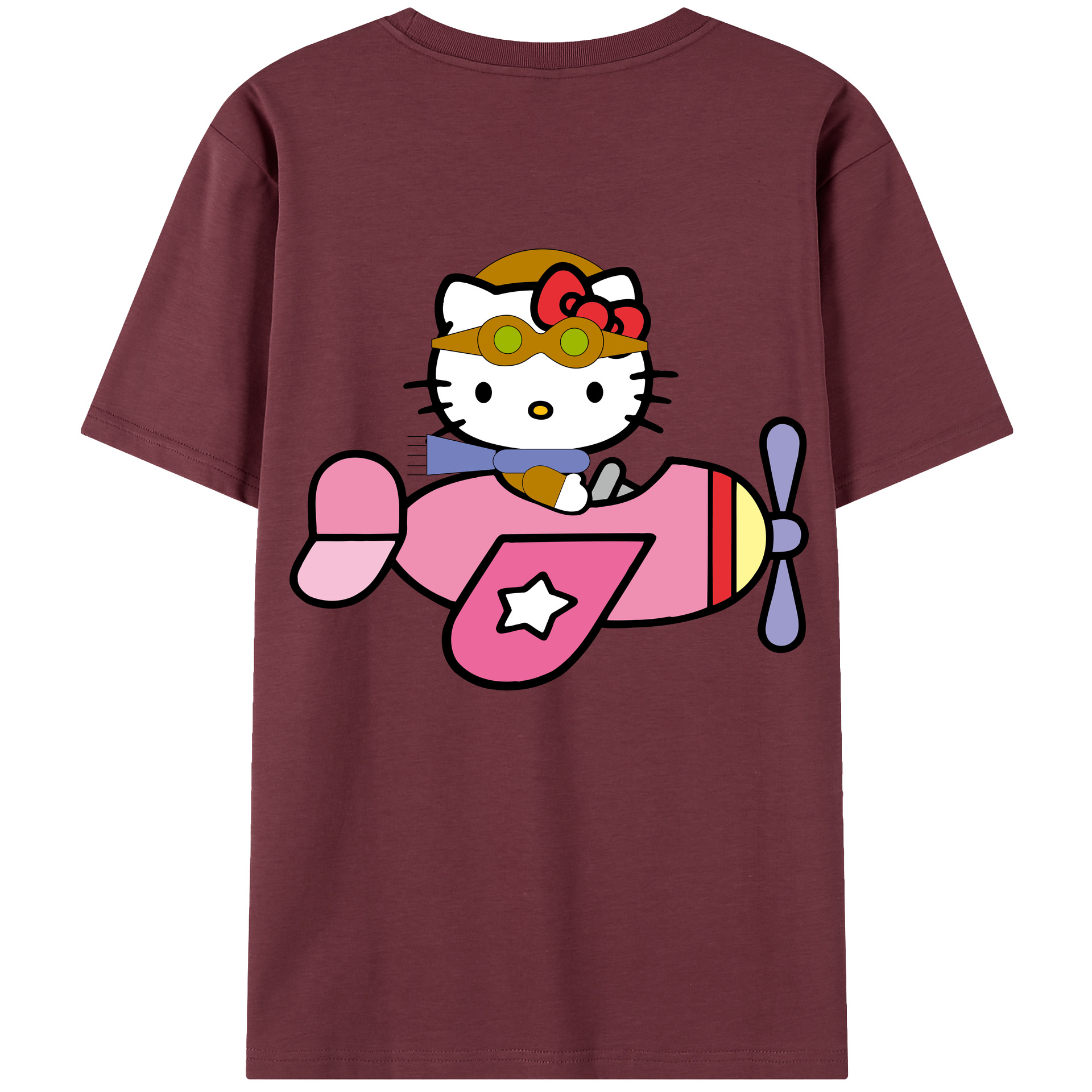 （画像用） Hello Kitty ハローキティ 綿100％半袖Tシャツ（背面プリント）